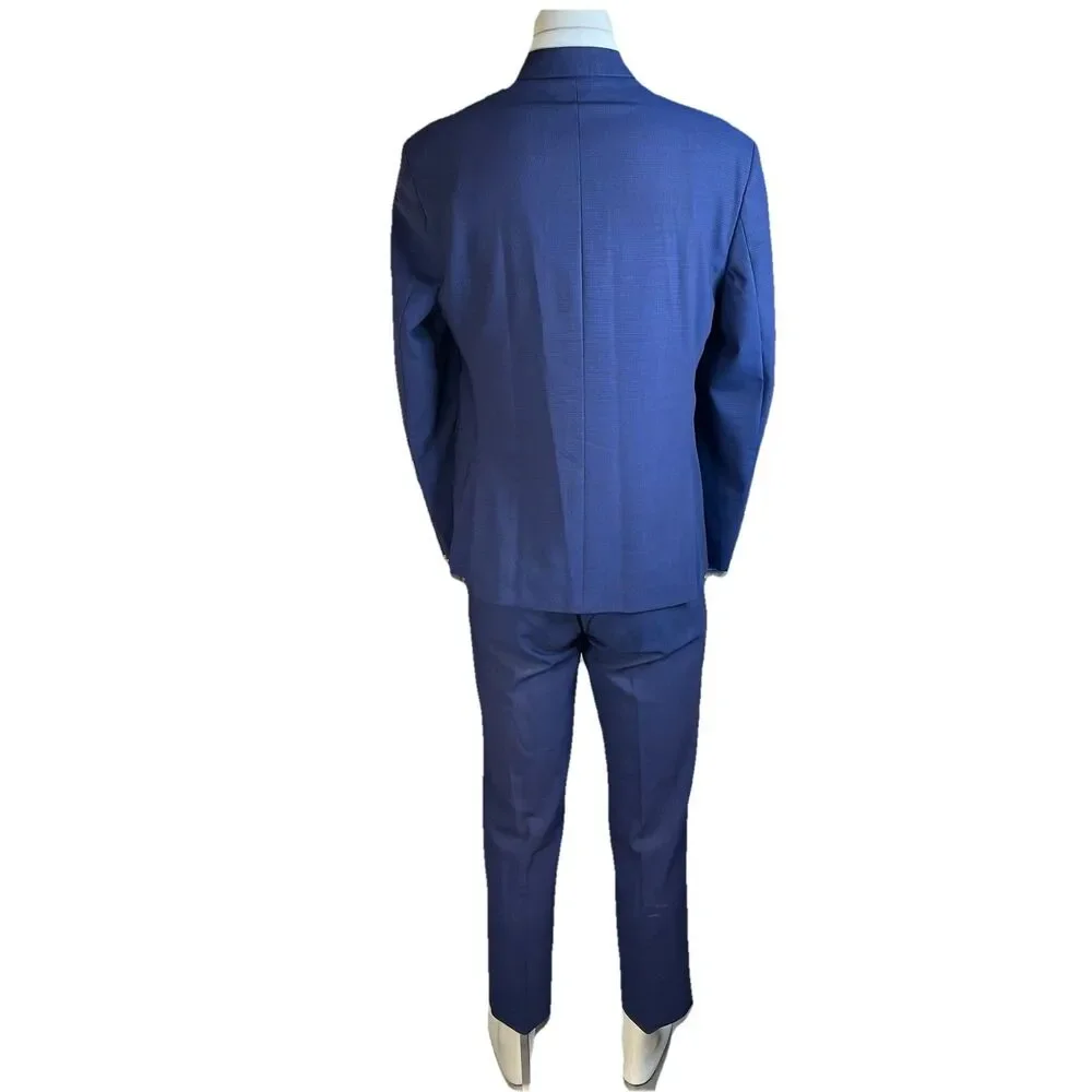Arturo Calle Men 2pc Suit Drago Italian Fabric Super 110s Organic Wool 36R 30x29